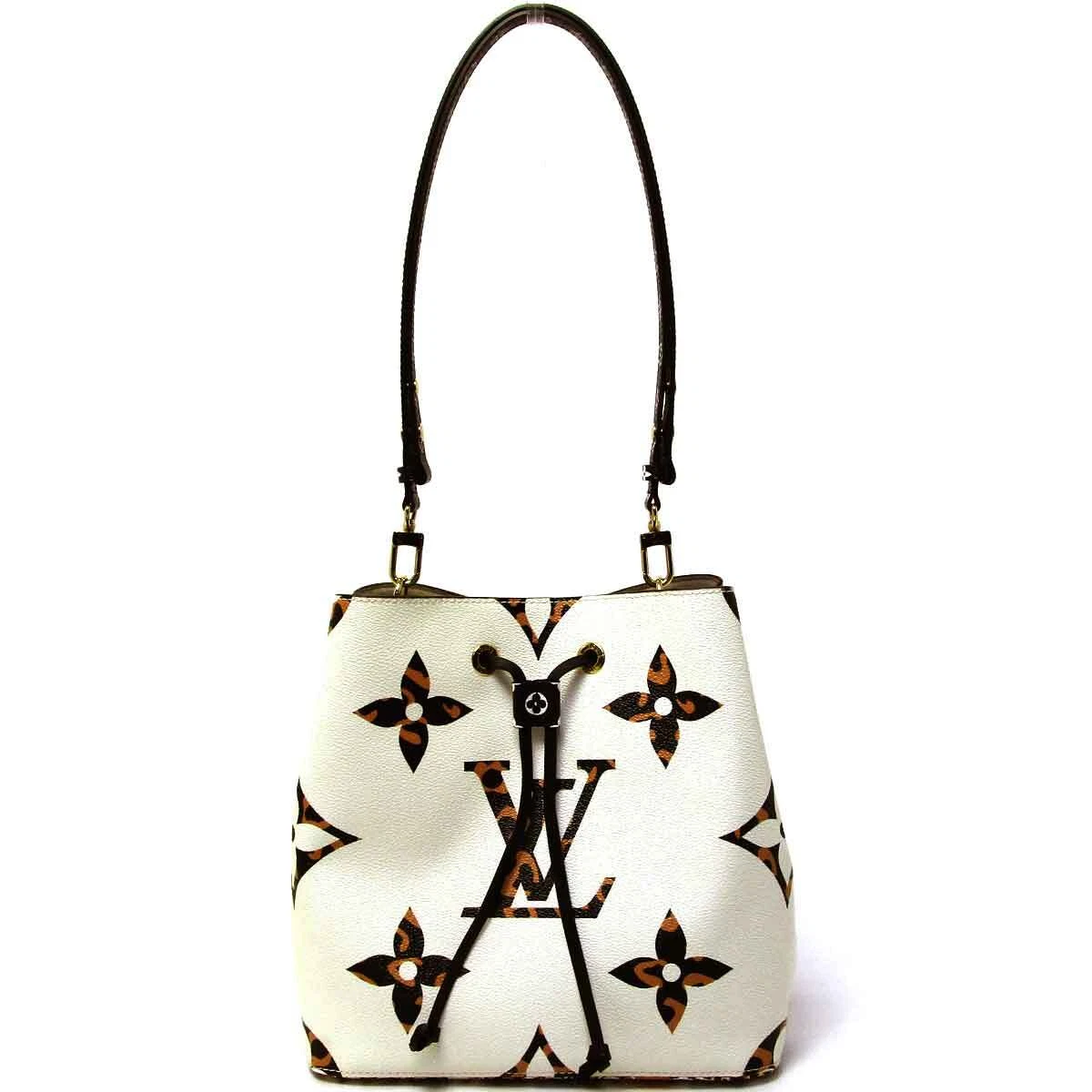 LOUIS VUITTON M44679 Neonoe Monogram Jungle White Brown Noir Bag