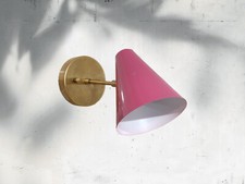 1950's Mid Century Handmade Brass Italian Diabolo Wall Sconce Light Fixture