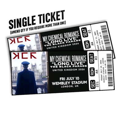 CUSTOM My Chemical Romance Mock Ticket 2026 | Personalised Gift Reveal Keepsake