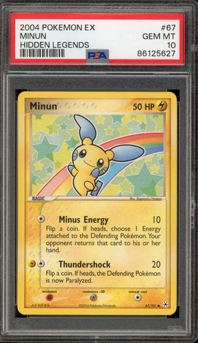 Pokemon Minun EX Hidden Legends #67 PSA 10 Gem Mint