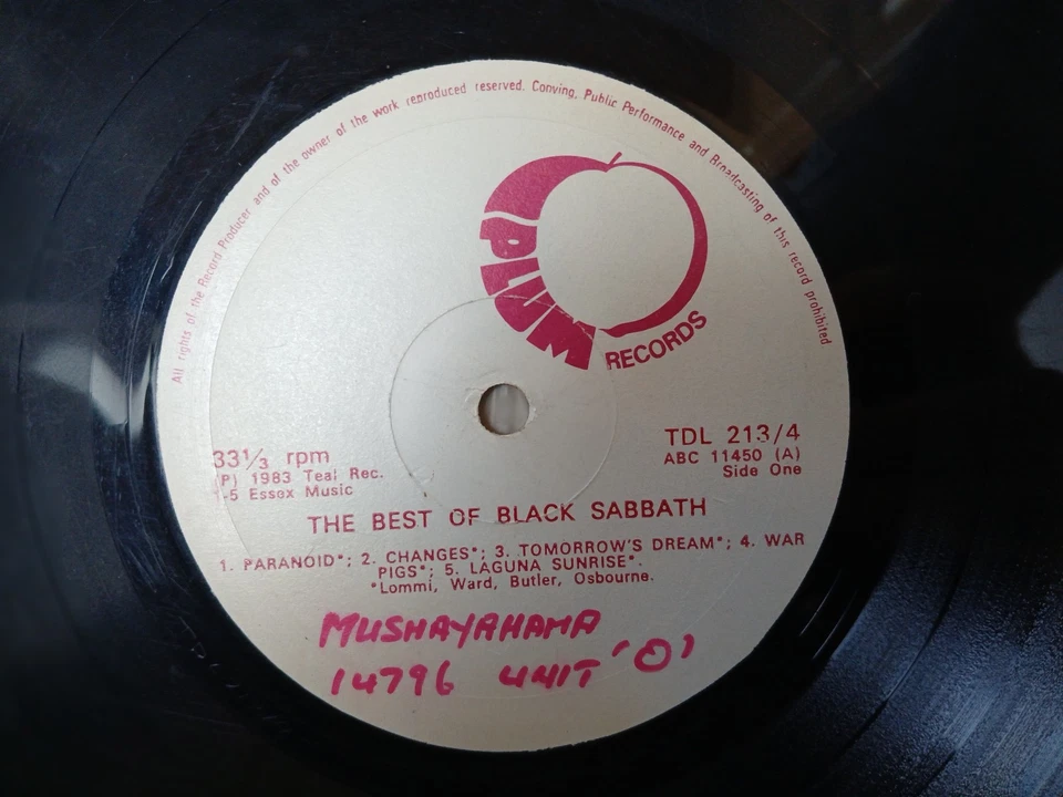 Black Sabbath RARE Zimbabwe Press Best 2 LP Plum Maiden Ozzy Priest Led AC/DC - Image 3 of 4