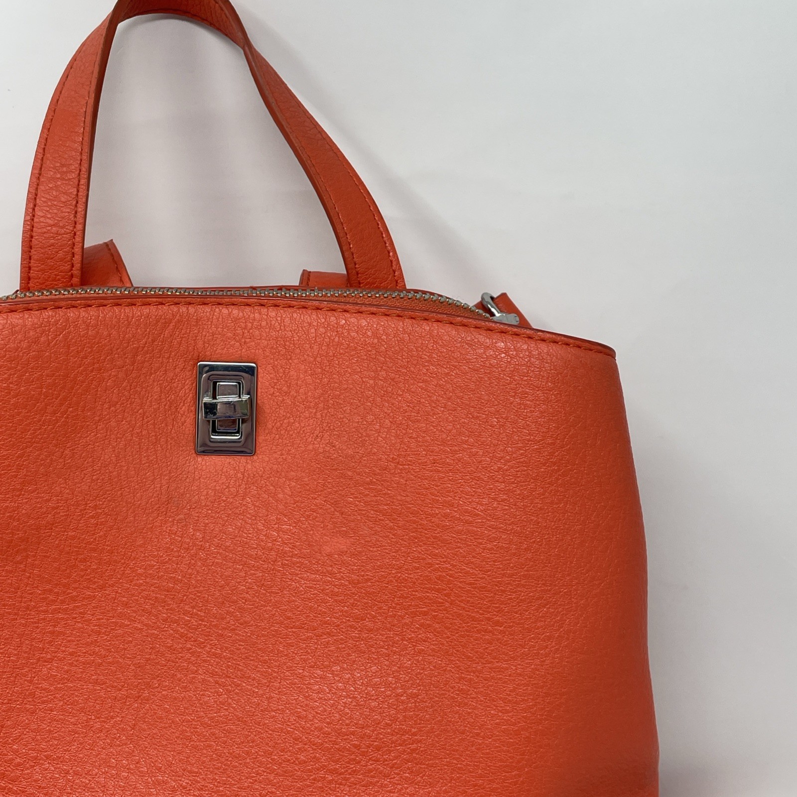 Desigual Orange Backpack Multi Position Faux Leat… - image 6