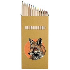 12 x 'Fox Portrait' Long 178mm Coloured Pencils / Pencil Set PE00062085 