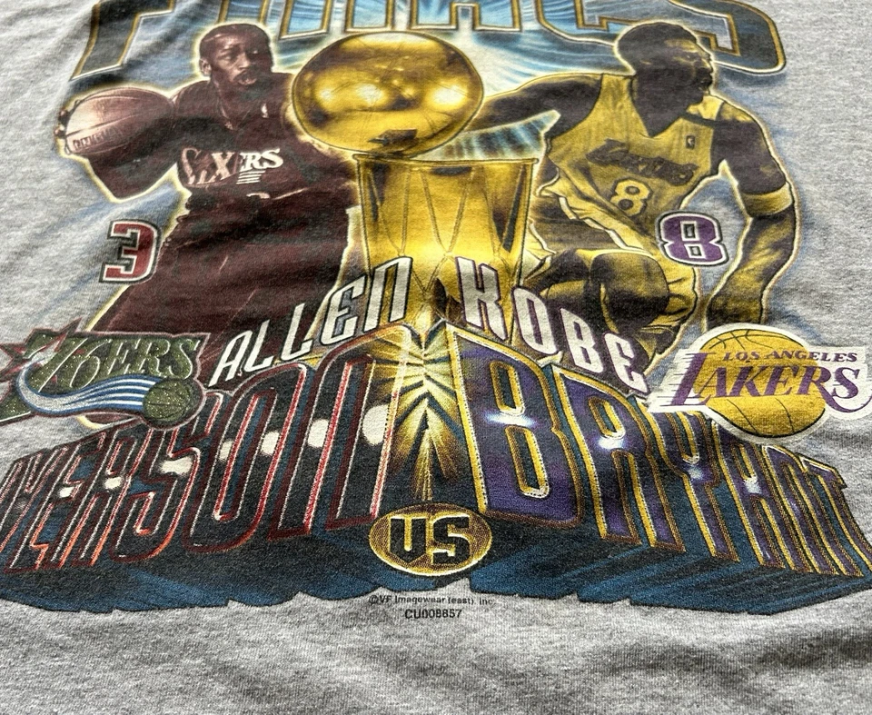 Camiseta De Colección 2001 Finales NBA Kobe Bryant VS Allen Iverson Talla XL Foto 3 de 4