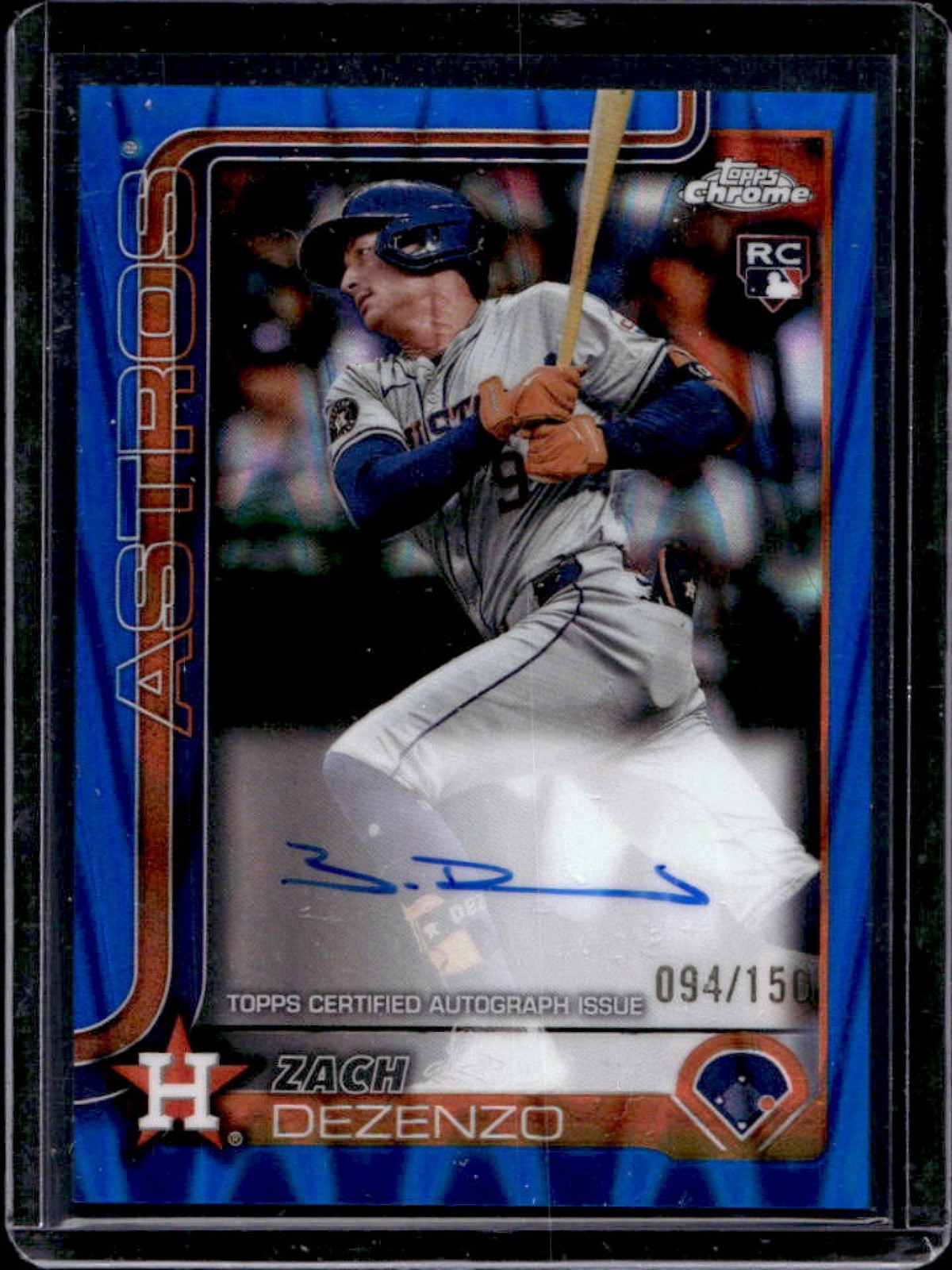 2025 Topps Chrome Zach Dezenzo Rookie Auto RC Blue RayWave Refractor #94/150