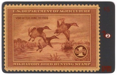 Ente Jagd Permit Briefmarke Karte 2' Void After 590m Canvasbacks Gebraucht Handy