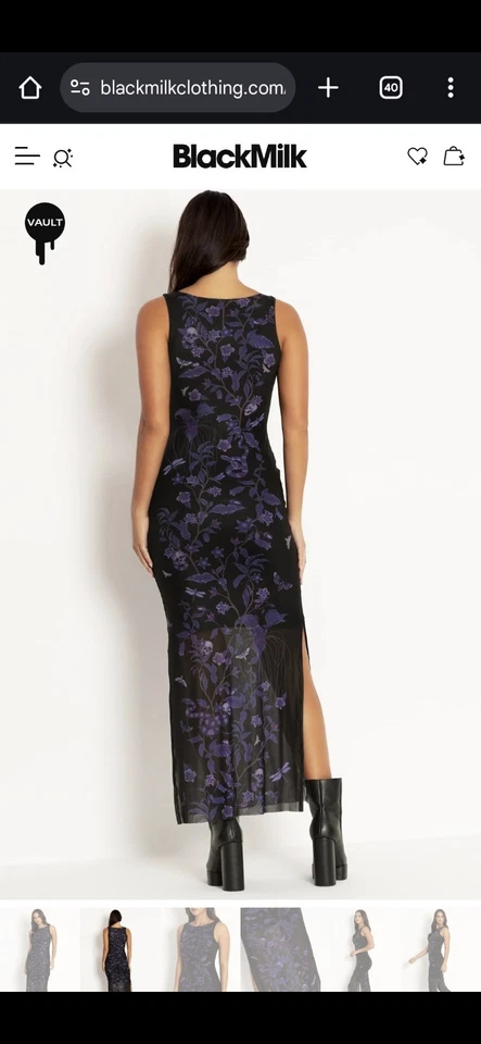 Maxi Vestido Deadly Nightshade Negro Leche Foto 2 de 2