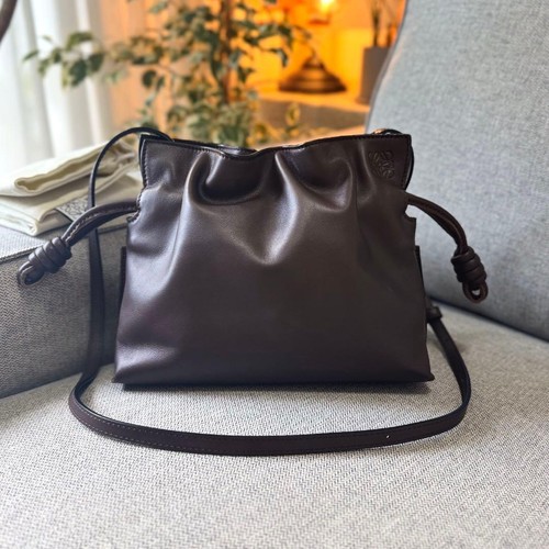 Loewe Flamenco Clutch Mini Nappa Calfskin 2WAY Shoulder Bag Chocolate Brown Used
