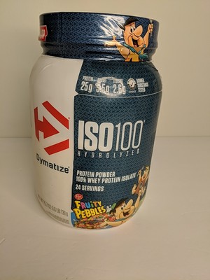 Dymatize ISO 100 Hydrolyzed Protein Powder Fruity Pebbles 24 Servings Exp 10/26