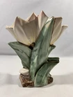 Vintage McCoy Pottery Double Tulip Vase/Planter 1940s Era White/Pink Tip Petals