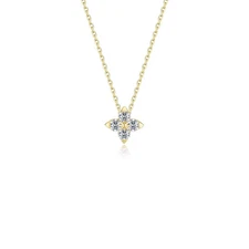 BRAND NEW LAFONN Yellow Gold Plated Flower Trillium Bloom Necklace N0344CLG18