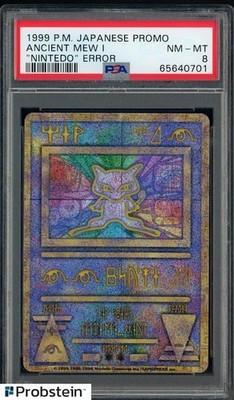 1999 Pokemon Japanese Promo Nintendo Error Ancient Mew I PSA 8 NM