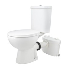 Basement Toilet 600W Upflush Macerating Toilet System 1/1.6GPF with 4-Inlets