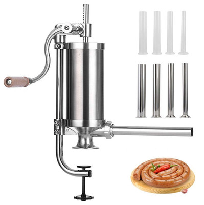 MASTER FENG 2.5LB Vertical Sausage Stuffer w/ 8 Tubes Stainless Steel