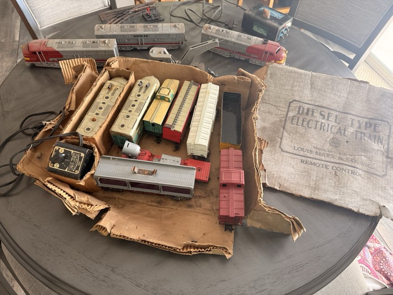 Louis Marx Railroad Trains attic find untested Baltimore Santa Fe Pennsylvania
