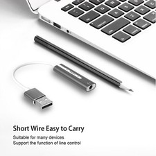 USB Sound Card Aluminium Alloy External Computer Audio Card for All Computer