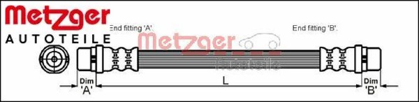 Metzger 4110338 Bremsschlauch Vorderachse Vorne FüR VW-image