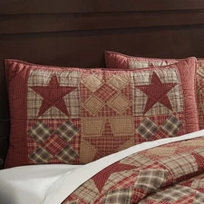 Rustic King Sham Tan Patchwork Dawson Star Cotton Hand Bedroom Decor VHC Brands