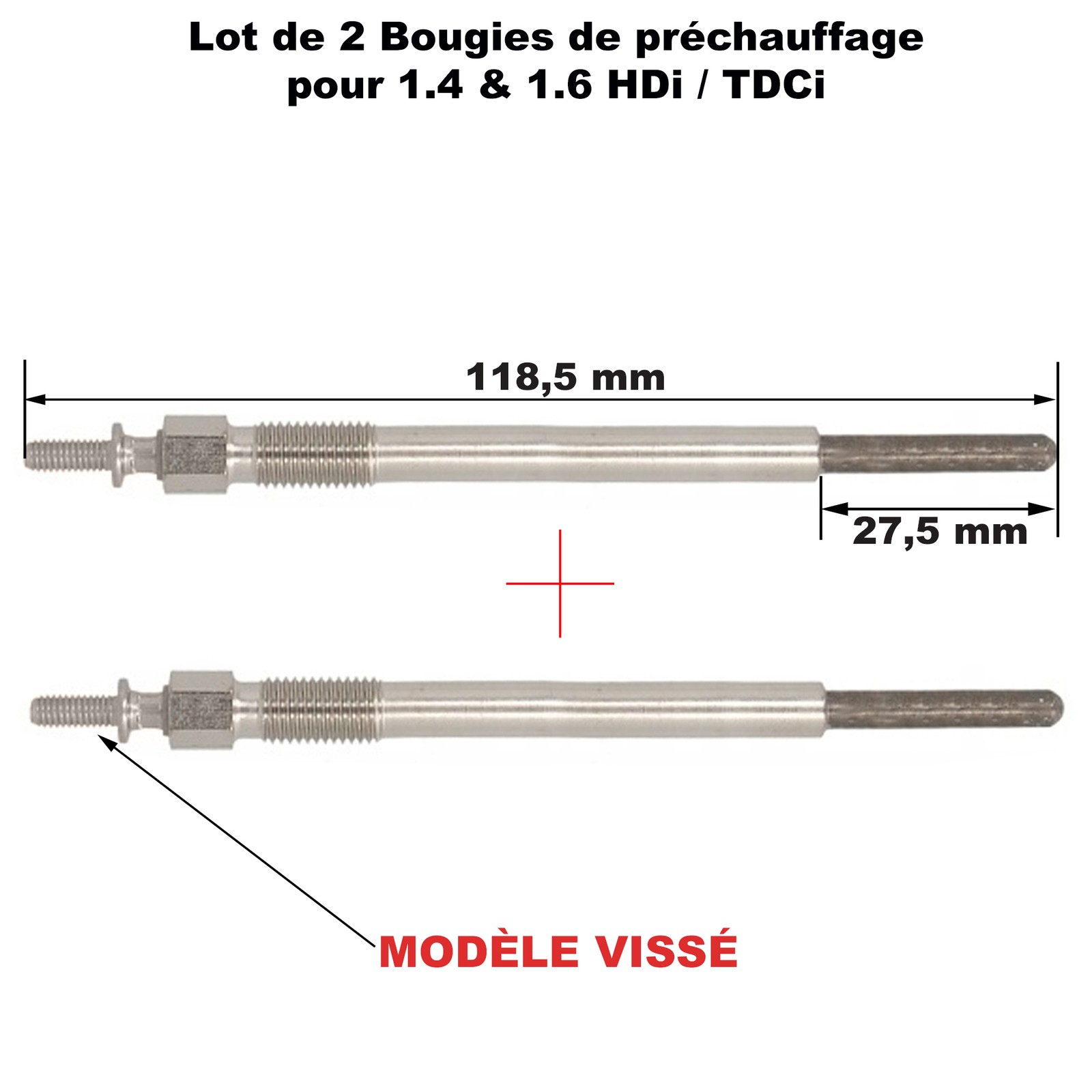 Bougie de préchauffage LP080 contre le démarrage difficile D4d