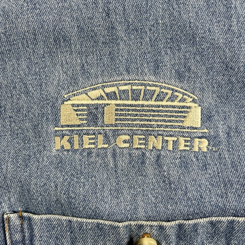 VINTAGE KIEL CENTER ST LOUIS BLUES DENIM SHIRT MENS 2XL BUTTON UP Y2K COTTON - Image 2 of 4