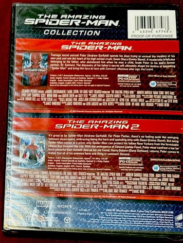 The Amazing Spider-Man / the Amazing Spider-Man 2 (DVD) Andrew Garfield-NEW - Picture 2 of 2