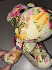 Vtg Drummers West LTD Plush Hippo Plush Floral Flowers 7  Cottage Core READ  