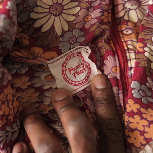 Vintage Maxi Dress Women Burgundy Floral Lace Trim 70s Style Small Boho Prairie, Size S, $75 - Photo 10