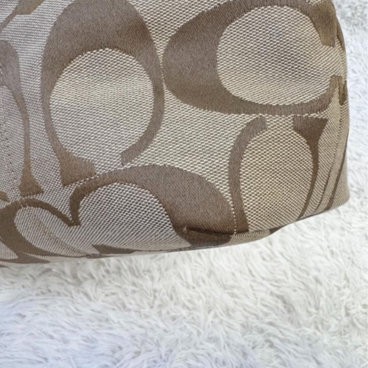 COACH Signature 2way Shoulder Bag Handbag Pink Beige Multi storage A4 11a thumbnail 18