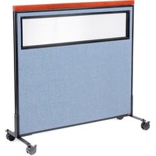 48-1/4"W x 46-1/2"H Mobile Deluxe Office Partition Panel with Partial Window