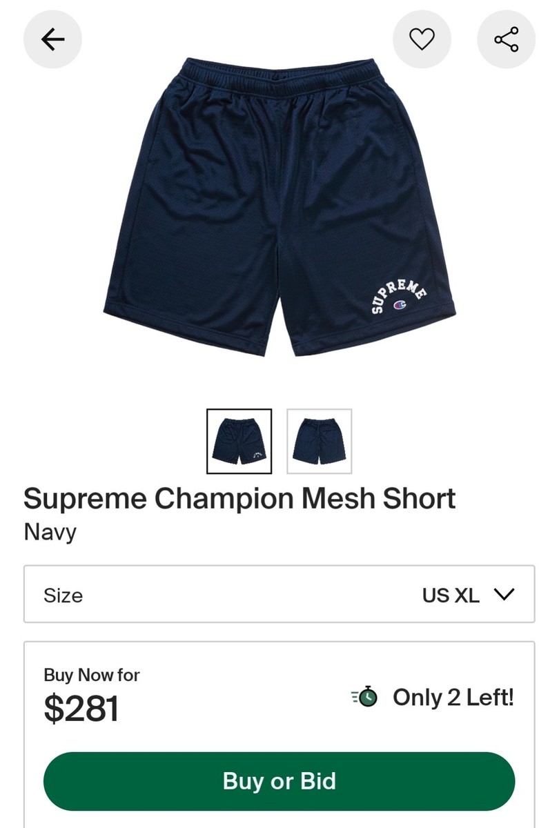 Supreme Champion Mesh Shorts SS24 NEW w/o tags Navy XL 100