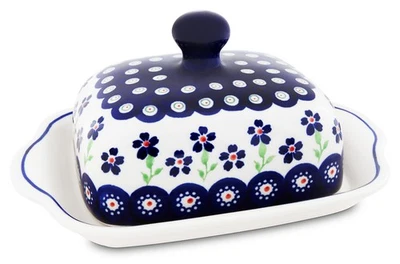 Original Bunzlauer Keramik Butterdose eckig für 250g (1 Stück Butter) Dekor 912 - Bild 1 von 3