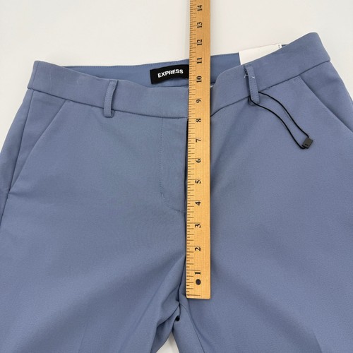 New EXPRESS Columnist Mid Raise Barely Boot Pant Size 8R Blue Business Casual - Bild 9 von 11