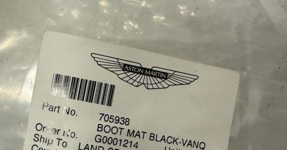 Aston Martin Vanquish 2014-2018 Rear Trunk liner Black