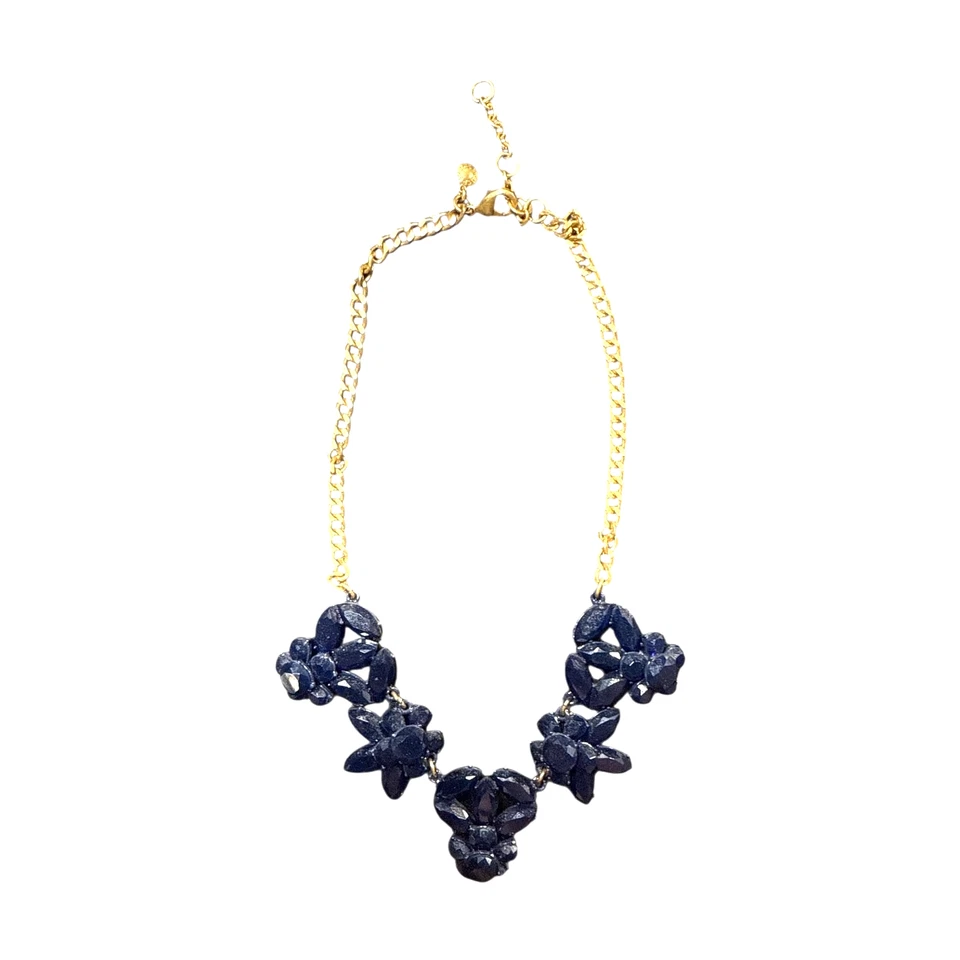 J. Collar CREW Tono Dorado Azul Oscuro Cristal y Resina Distintivo JC349 Foto 2 de 4