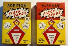 Vintage 1959 Milton Bradley Flash Cards Addition Alphabet MM