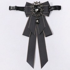 Rhinestone Ribbon Bowtie Crystal Ribbon Bow Brooch Bow Tie  For Men and Women