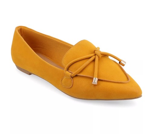 Journee Collection Women's Muriel Slip on Flats Mustard 11 NWOB