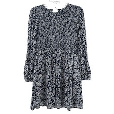 Old Navy Women Dress Smocked Size Large Cottagecore Peasant Boho Fairy Preppy