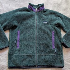 Chaqueta Patagonia De Colección Para Hombres Grande Verde Polar PEF A Prueba de Viento Cremallera Completa Hecha en EE. UU.