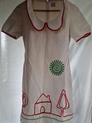 Divina Providencia white short-sleeve casual dress RARE VINTAGE - SIZE US 40