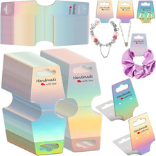 400 Pcs Jewelry Display Cards Holographic Earring Holder Cards for Selling Hang