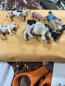 Vintage Farm Animals & Farmer