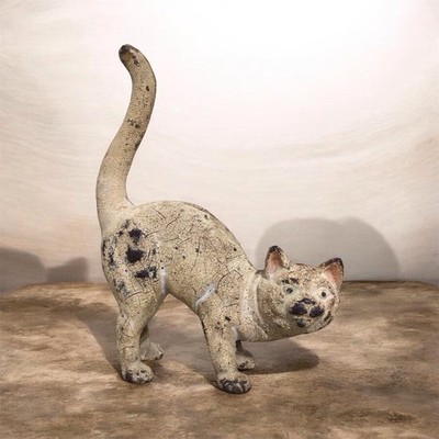 Antique Cast Iron Hunchback Kitty Cat Doorstop