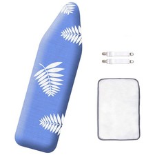 SheeChung 12x42 Inch Ironing Board Cover and Pad -100% 12"x42", Blue+leaf