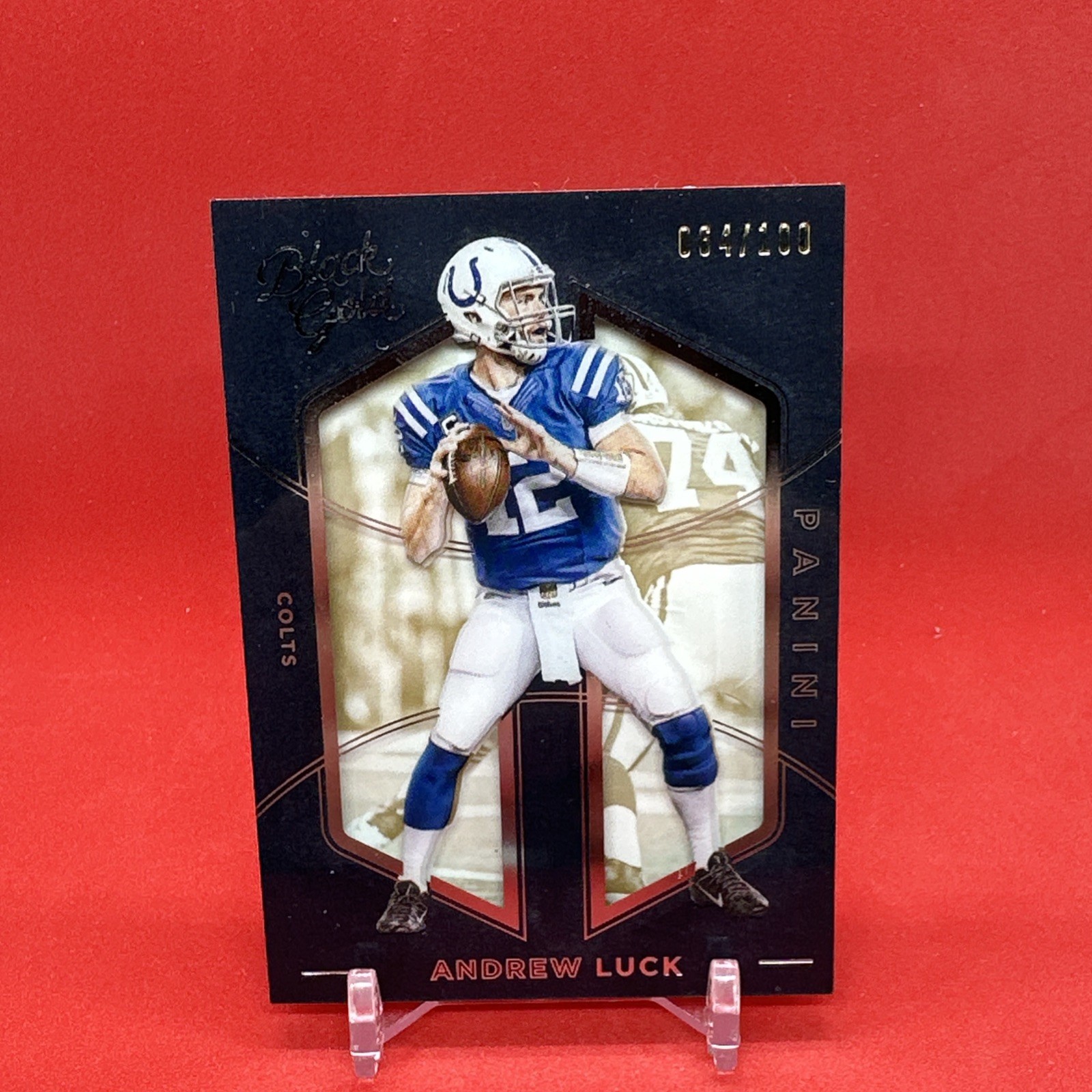 2016 Panini Black Gold - Andrew Luck #75 White Gold /100