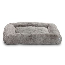 Vibrant Life Furry Cozy Bolster Pillow Dog Bed, Extra Large, Quiet Grey, 42 in x