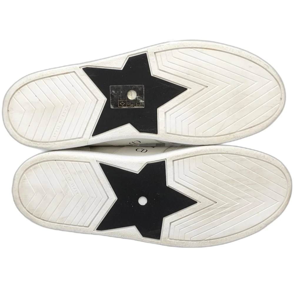 Baskets Christian Dior LS0722 CD étoile coupe basse taille 37 cuir x daim blanc