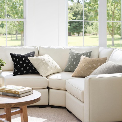 MIULEE Set di 2 Copricuscini in Jacquard Rombico, Eruo, 26x26 Pollici - Foto 5 di 8