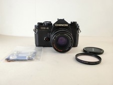 Near Mint Chinon CE-4 35mm SLR Camera w/50mm f/1.9 Lens, Black, Tested 717