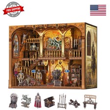 Miniature Book Nook Kit - DIY Tiny House with LED Light and Type-C Port,Ideal...